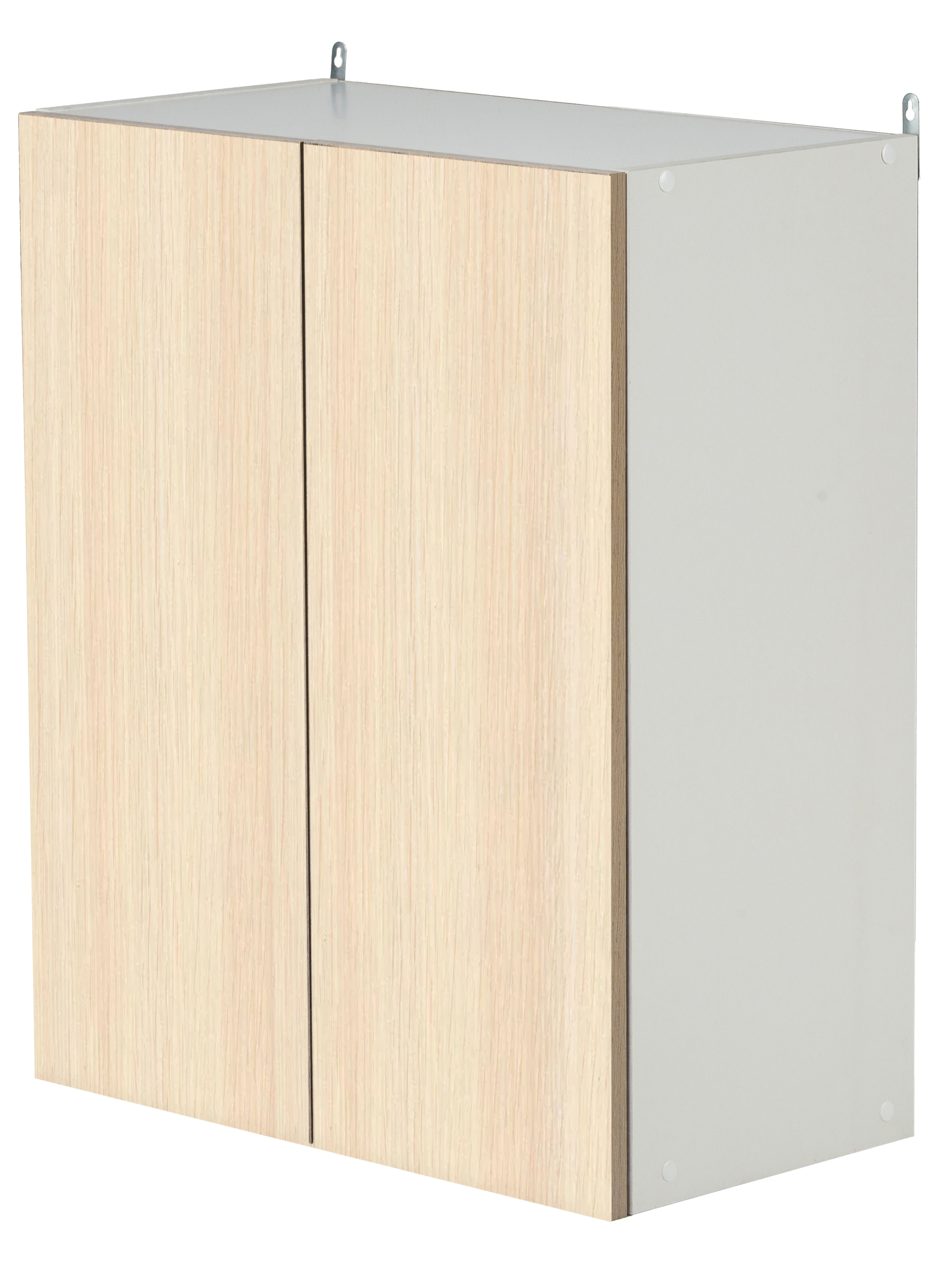 Шкаф навесной для кухни Д-125/ белый+дуб молочный
